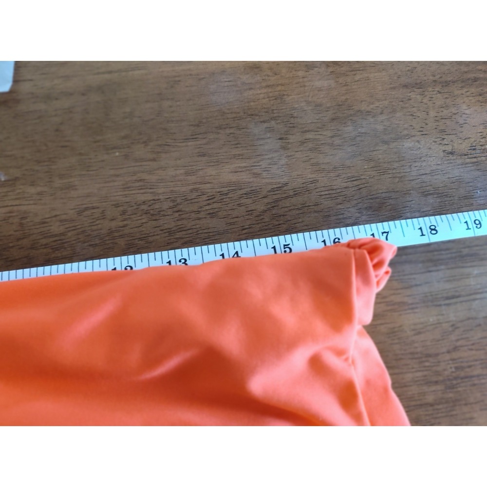 Orange Plus Size 5XL Cropped 3/4 Sleeve Polyester Cardigan Solid - Picture 3 of 3